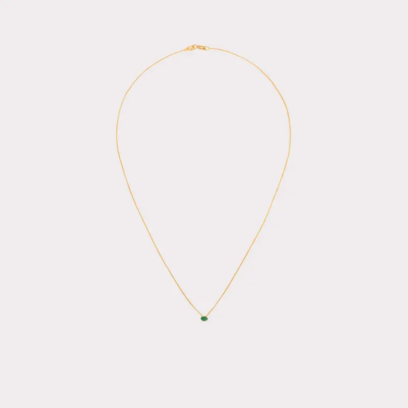 18kt Gold Necklace With Emerald