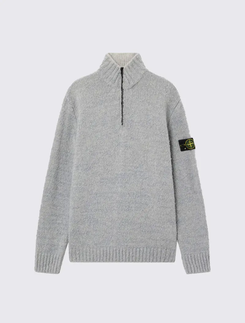 5100032 Half-Zip Jumper in Speckled Wool Nylon