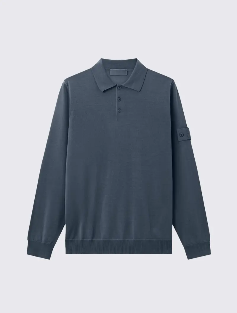 5100076 Ghost Knit Long-Sleeve Polo