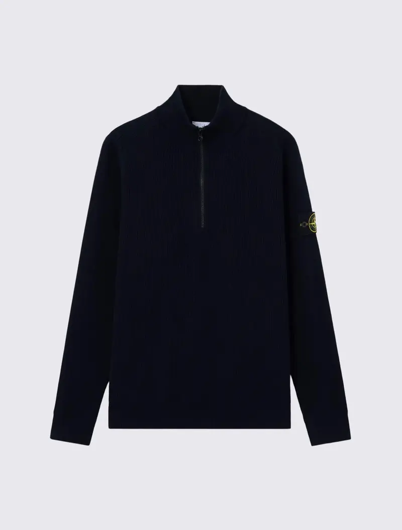 5100124 Half-Zip Jumper in Ribbed Soft Cotton