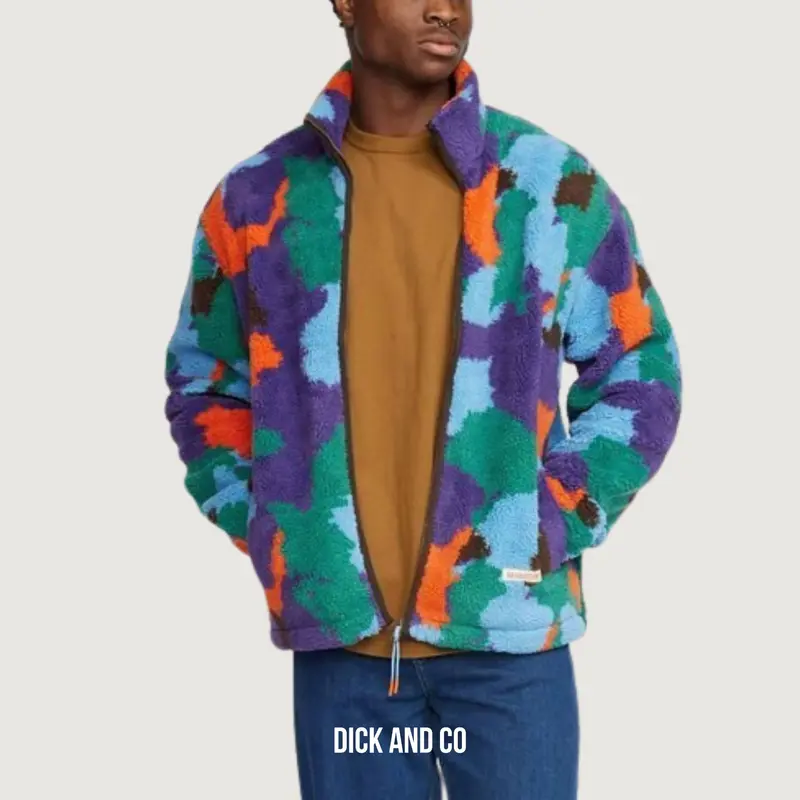 7018 Printed Teddy Jacket