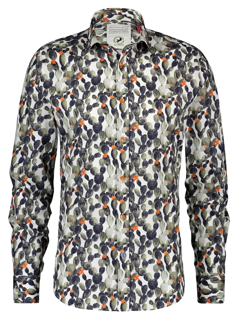 A Fish Named Fred Shirt Green Cactus Optical White