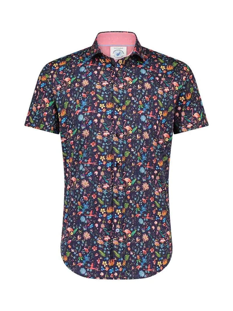 A Fish Named Fred shirt SS flamingo navy
