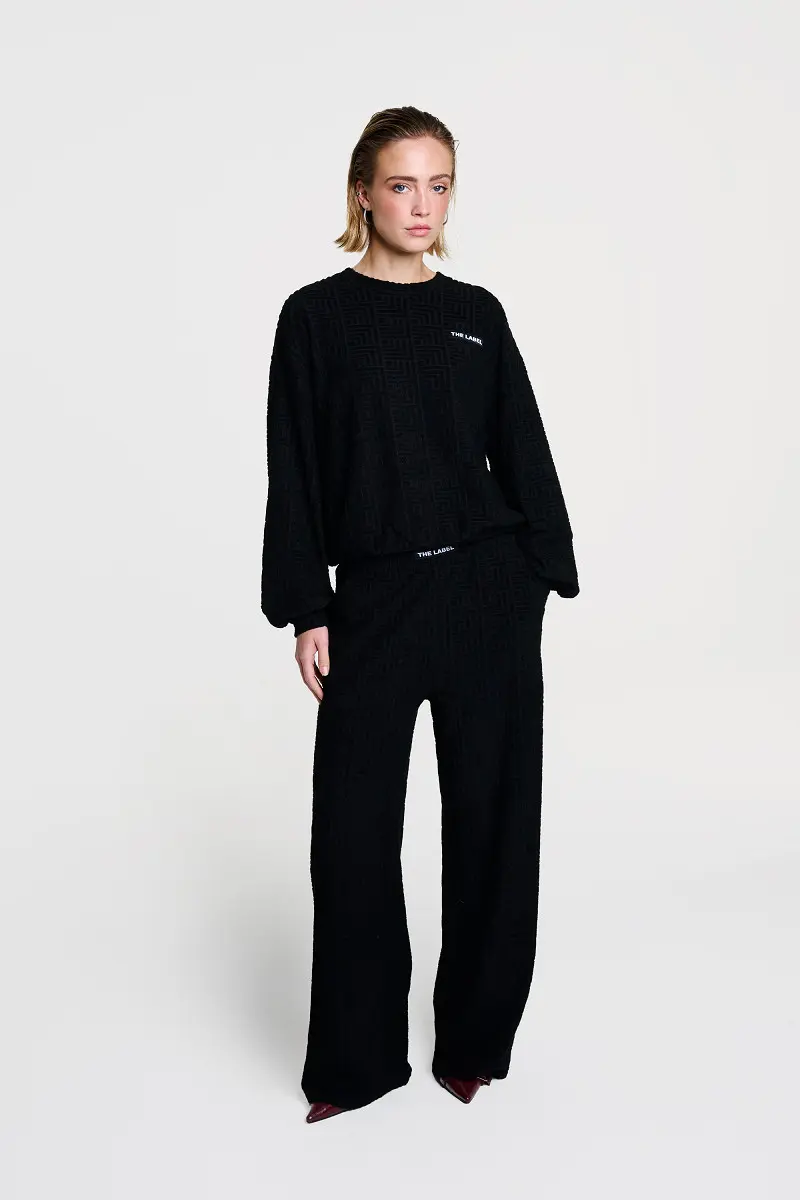 Alix the Label knitted terry pants black