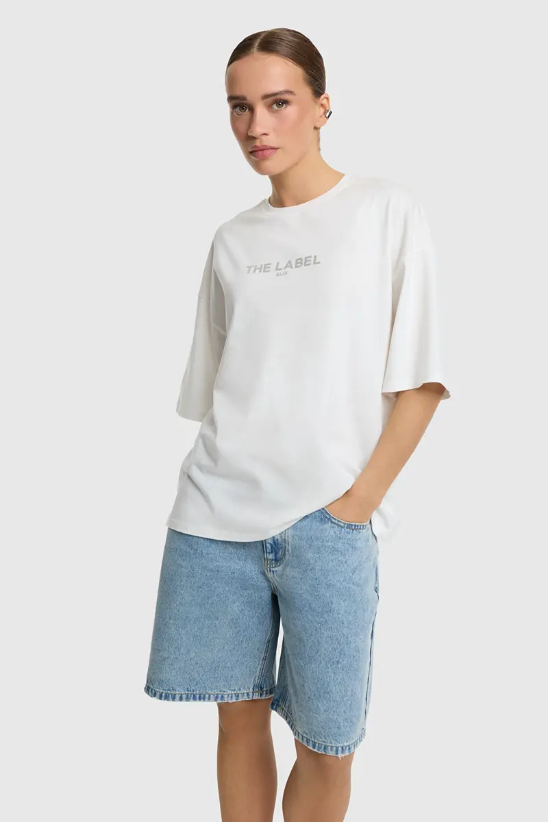 Alix the Label t-shirt soft white-silver