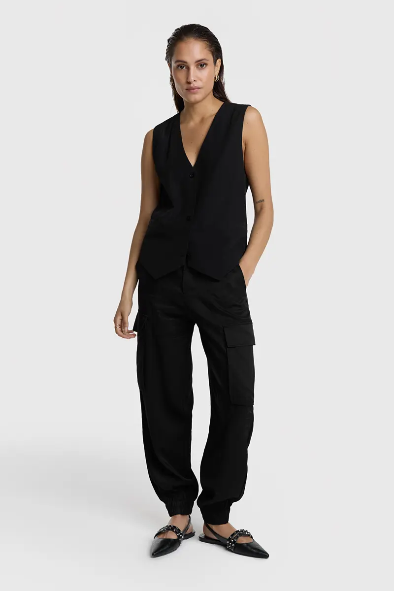 Alix the Label twill cargo pants black