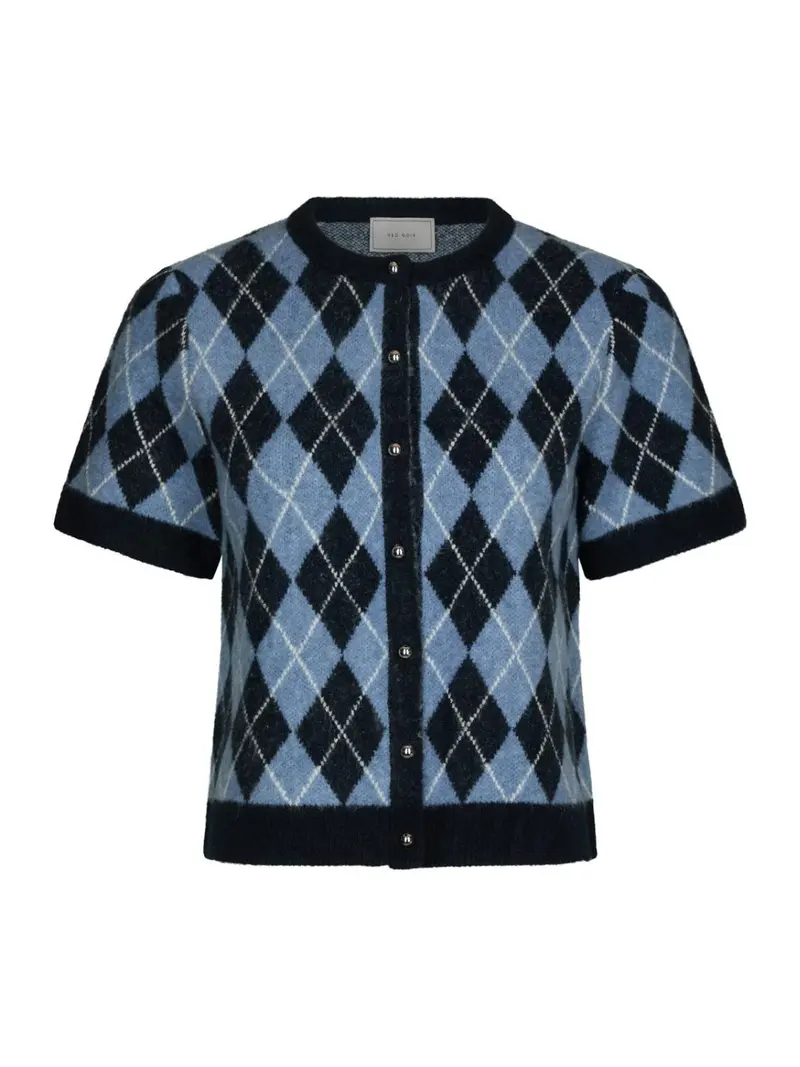 Allestar check knit cardigan