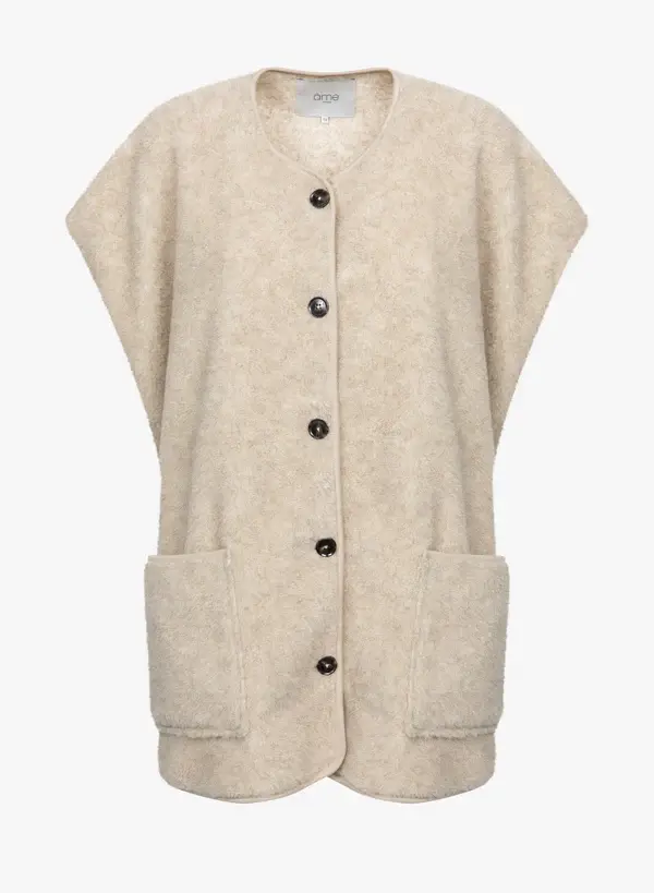 Âme antwerp ines teddy beige oversized sleeveless