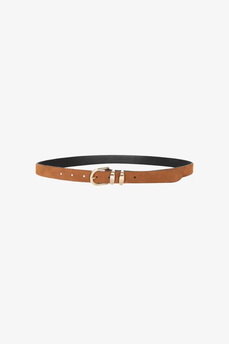 Âme antwerp Leon suede leather belt gold buckle