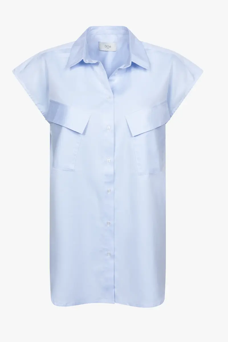 Âme antwerp nisrine light blue sleeveless shirt blouse