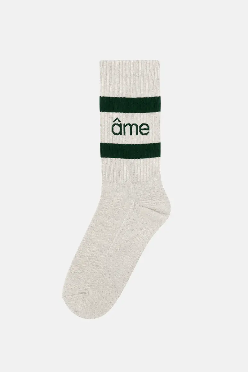 Âme antwerp sokken Diego IG16 marled ivory green lines