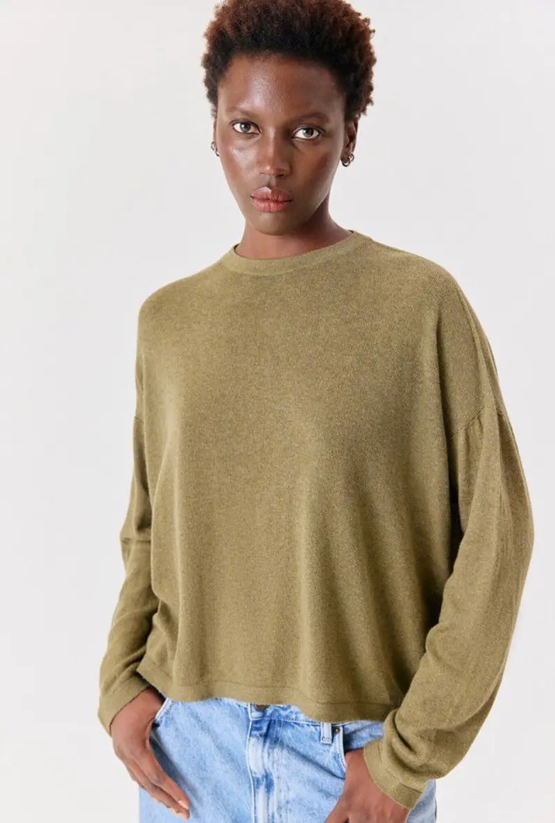 American Vintage TOI18A Pull Boule Ml Col Rond Origan Chine