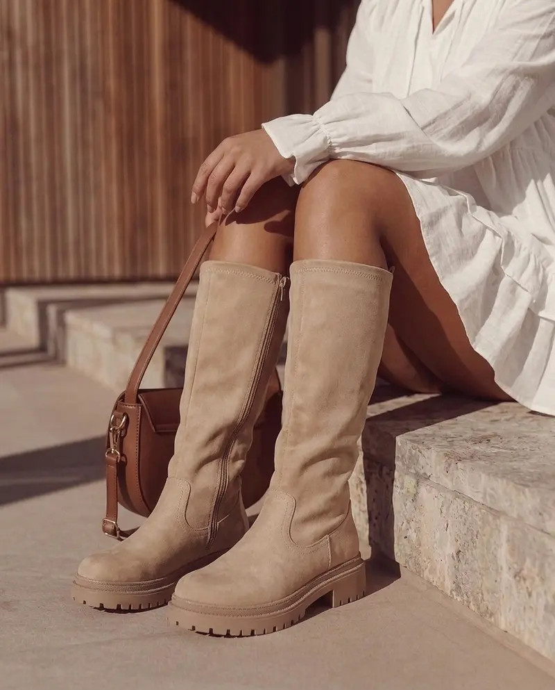 Anetta Khaki High Boots