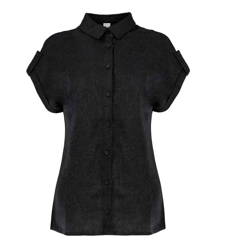 Annelie Top SS Linnen Viscose Woven | Black