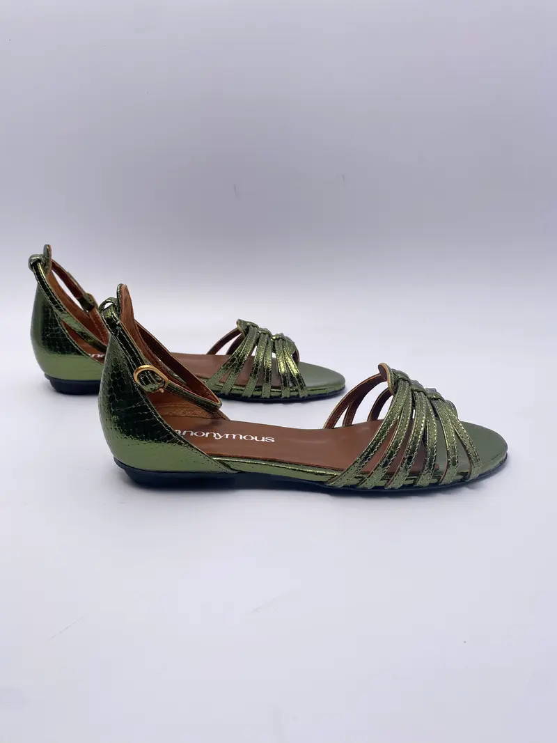 Anonymous Copenhagen Mareike 10 snake metallic  bottle green