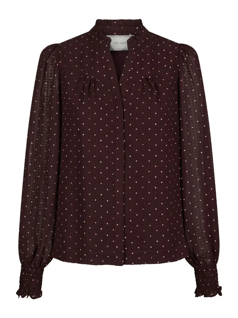 Astrida dotted blouse burgundy