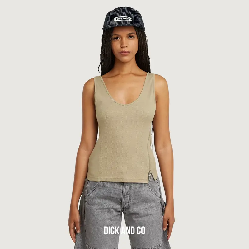 Asymmetrical Zip Slim tank top