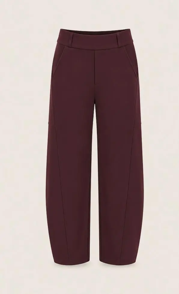 Barrel pants viscose bordeaux