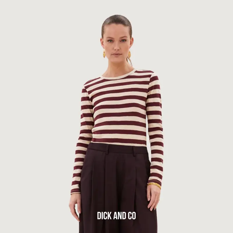 Basic ls big stripe top