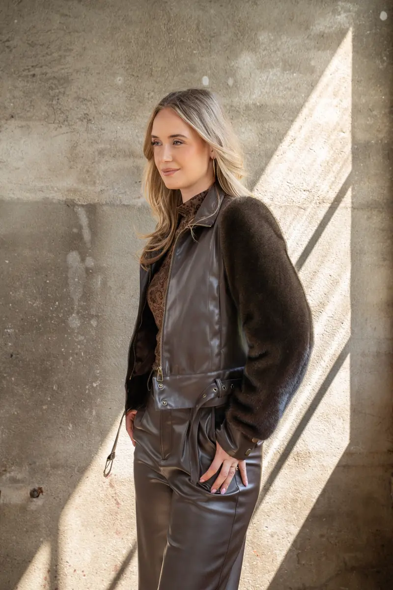 Bikerjack Marika Smooth Immitation Leather | Dark Brown
