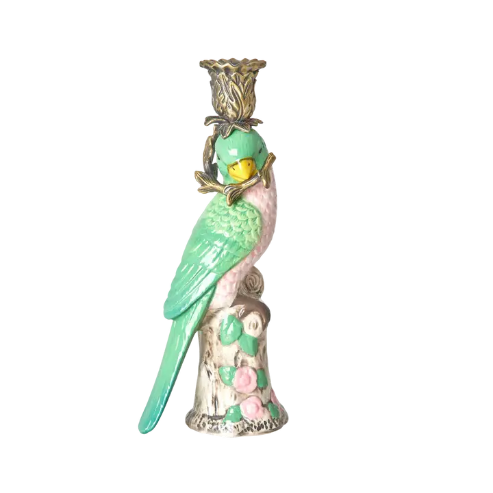Bird Ceramic Candle Holder green