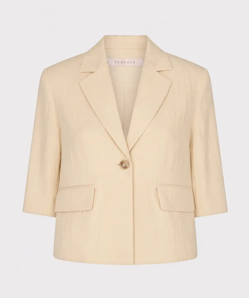 Blazer cropped crushed HS26.10228 Light sand