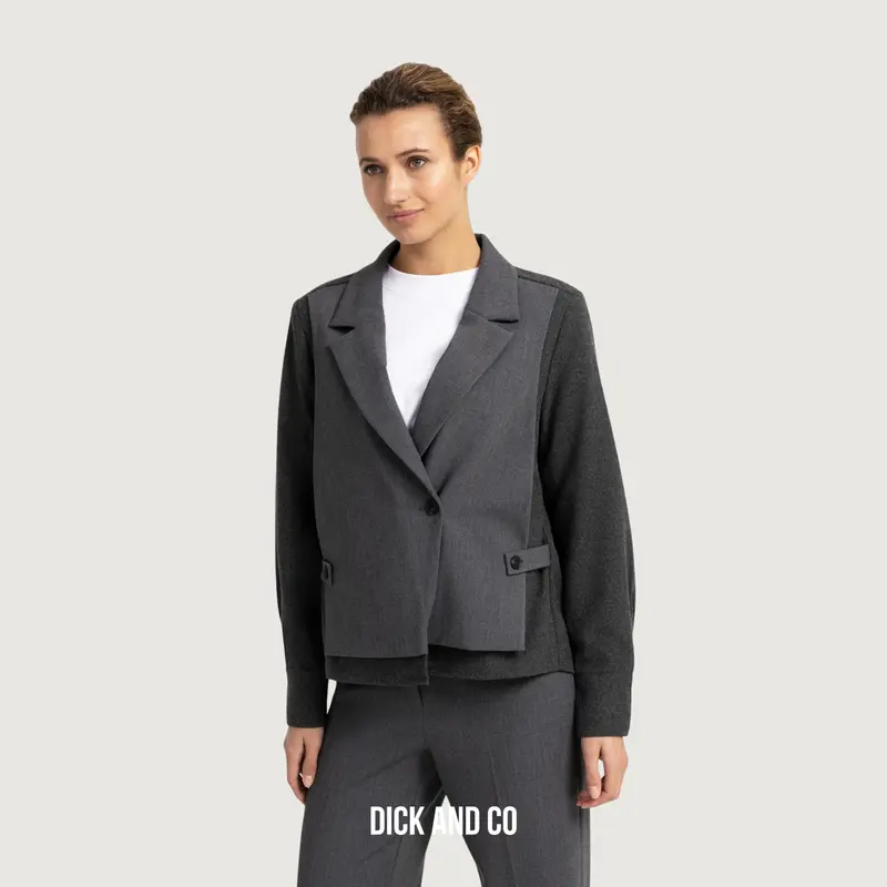 Blazer met contrasterende stof en losse pasvorm