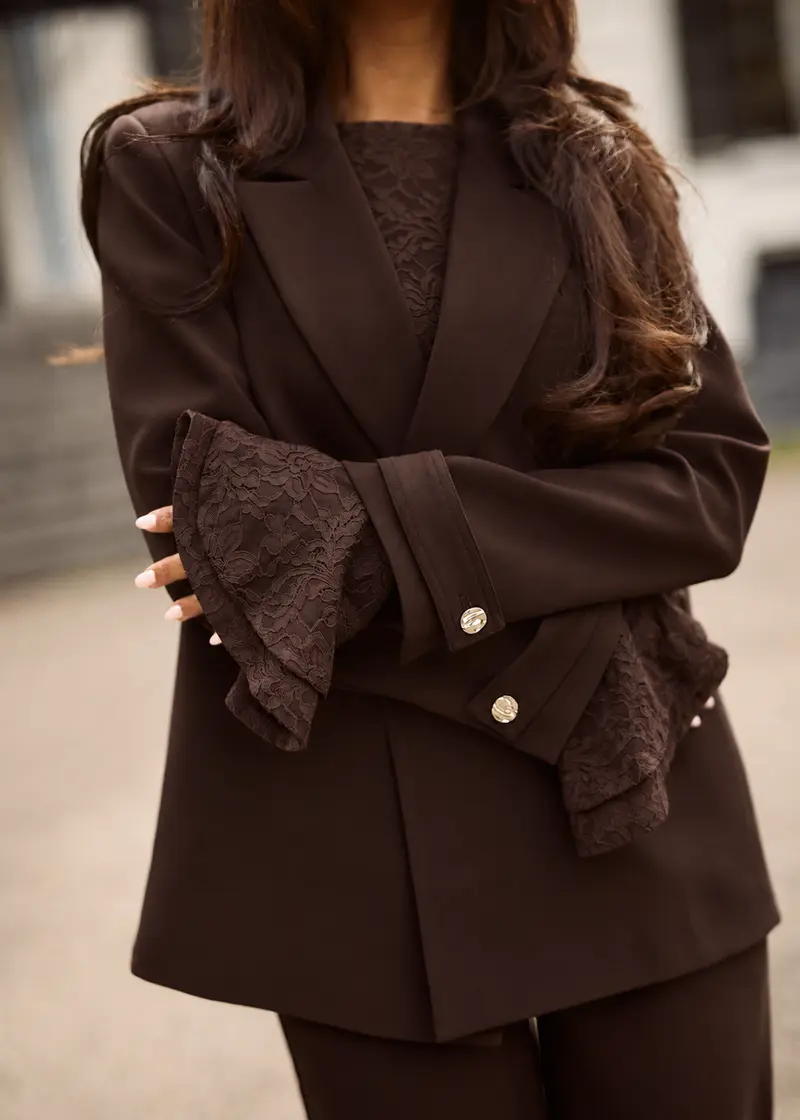 Blazer vw-heavy Lidia Dark chocolade