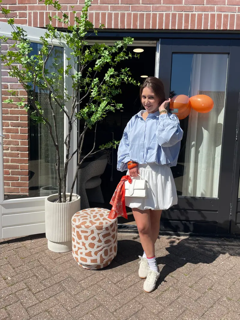 Blouse ballon 053490 Lichtblauw