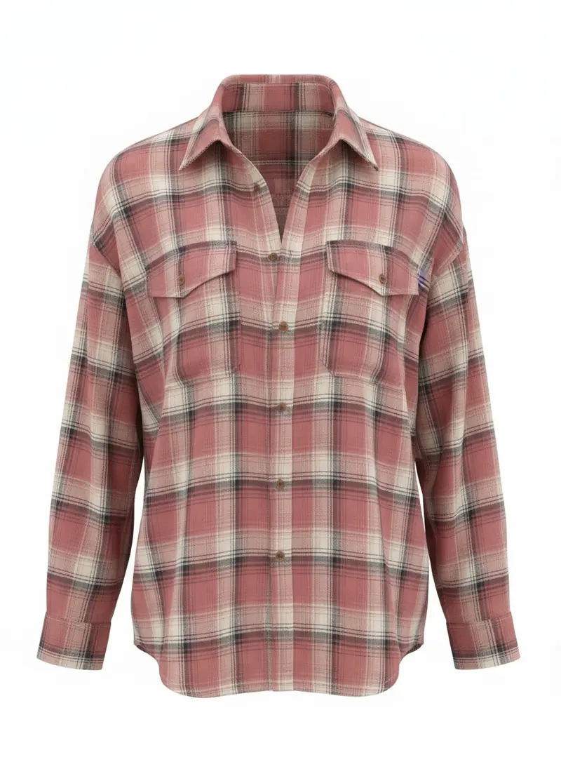 Blouse Chevron Check Chiffon | Brandy Brown