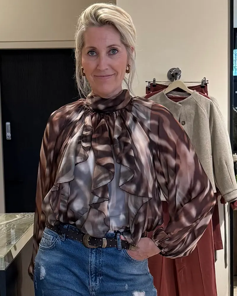 Blouse Chiffon Bruin Zand