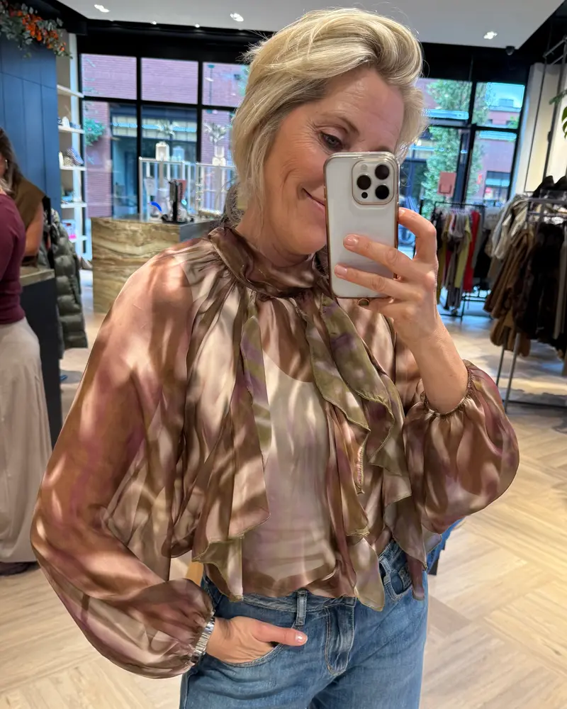 Blouse Chiffon Groen Aubergine