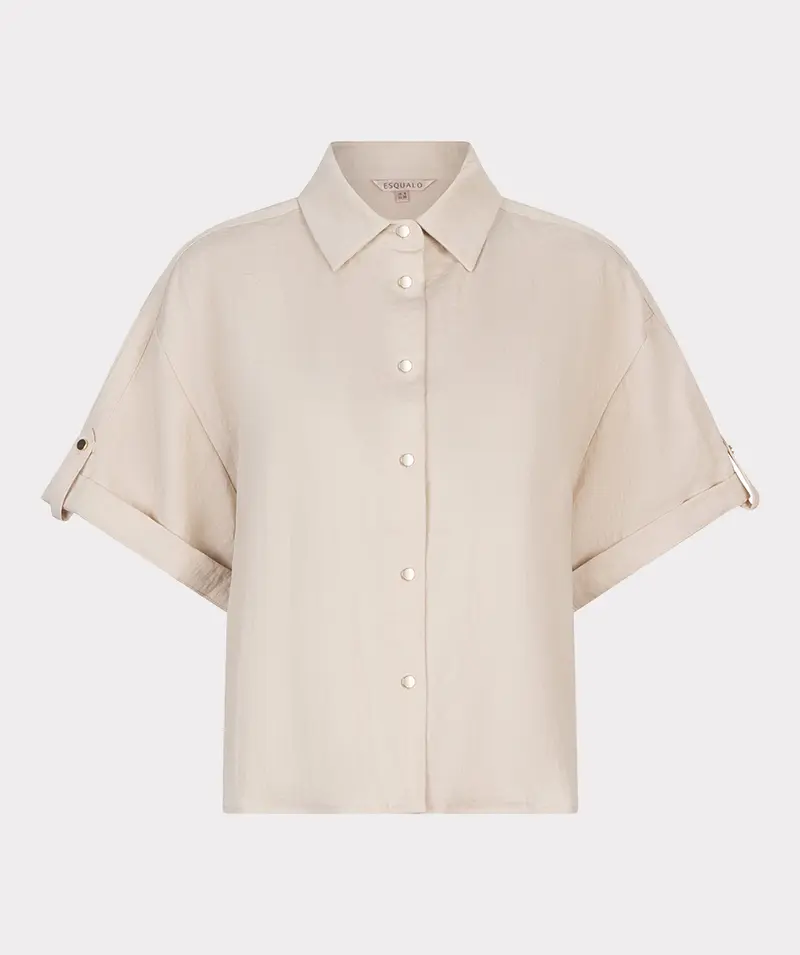 Blouse fine crinckle SP26.10039 Light sand