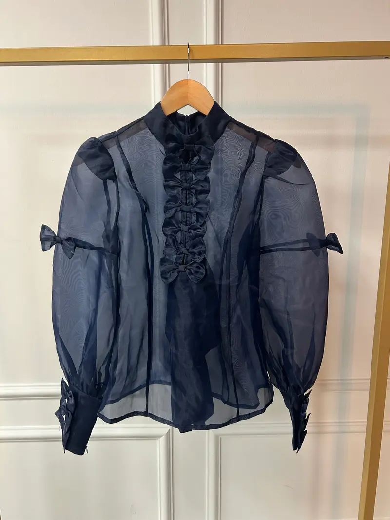 Blouse flores AC2528 Navy