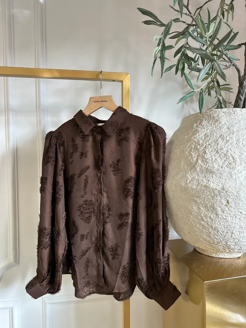 Blouse flower CY52454A Brown