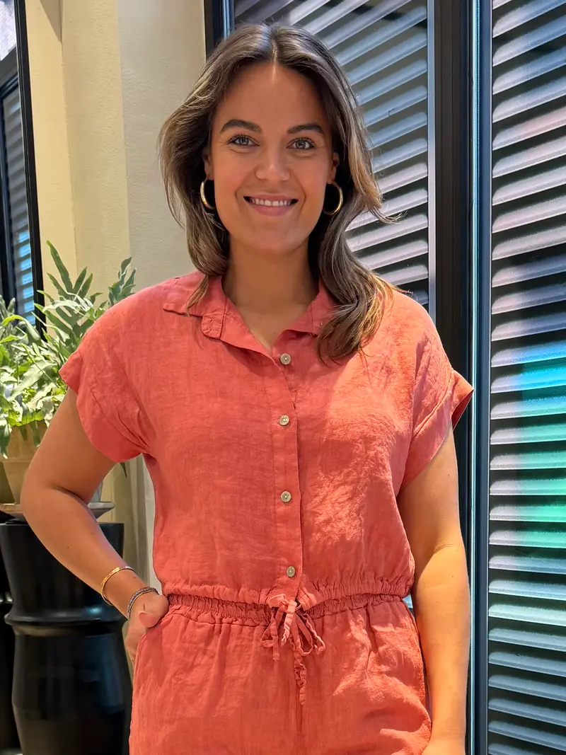 Blouse Jet Linnen Framboos