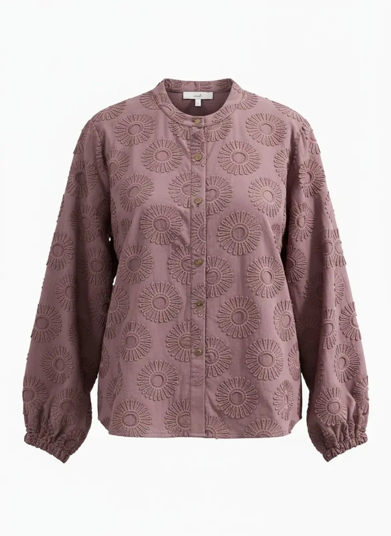 Blouse Job LS Sunny Flower Embroidery | Lilac