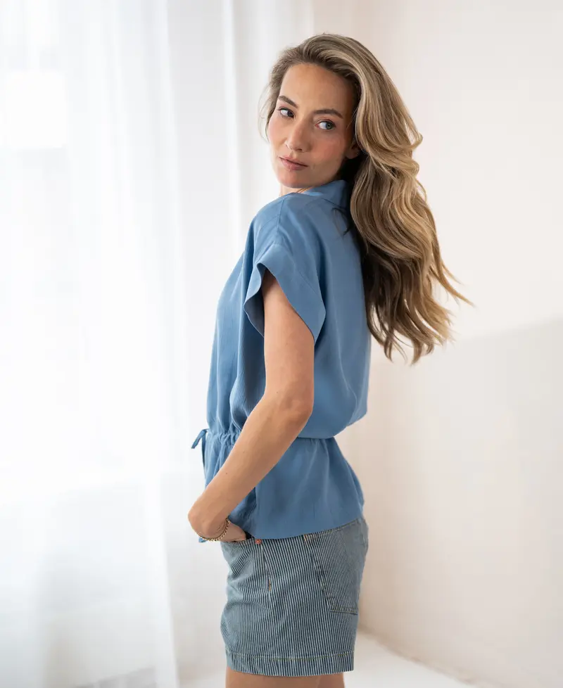 Blouse LA JODY Jeansblauw