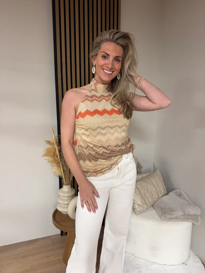 Blouse - Maud Halter Top Orange