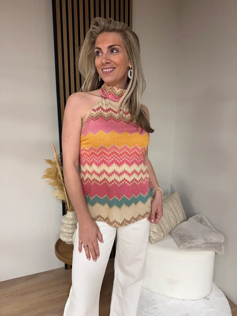 Blouse - Maud Halter Top Pink