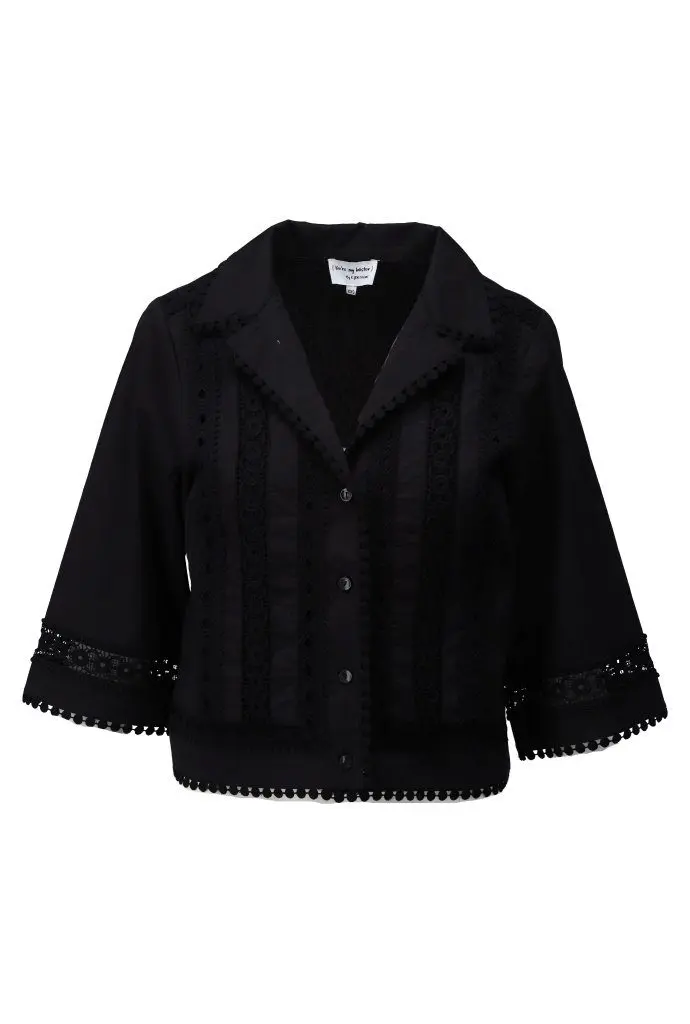 Blouse met kant C706L Black