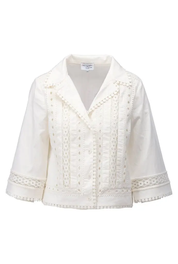 Blouse met kant C706L Ecru