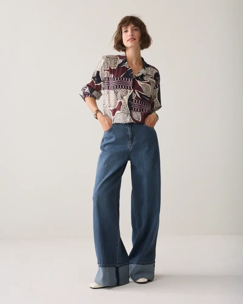 Blouse met sjaalprint