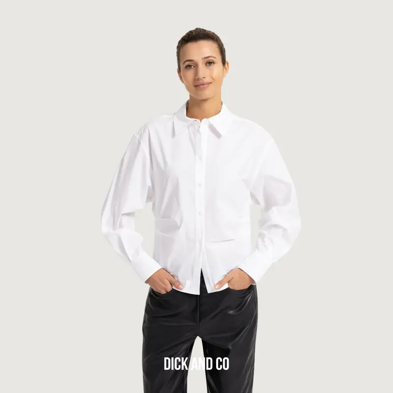 Blouse met tailleaccent en plooidetail