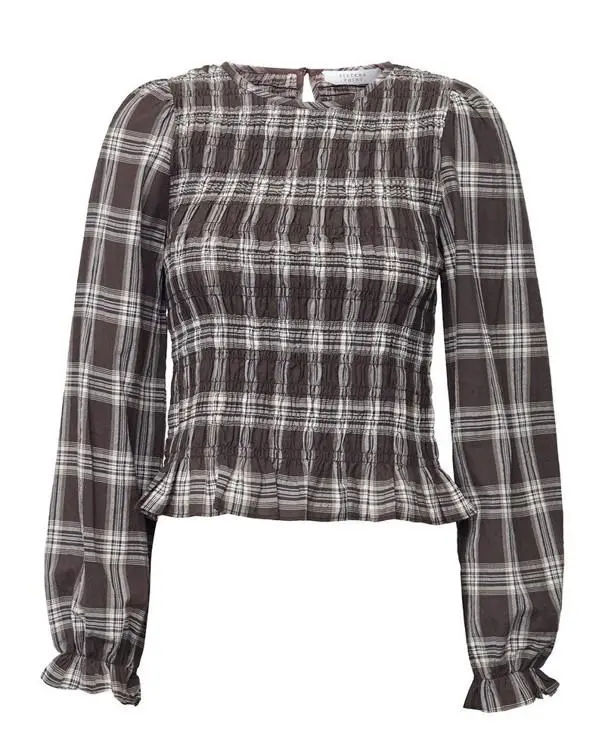 Blouse nix-ls20 brown check