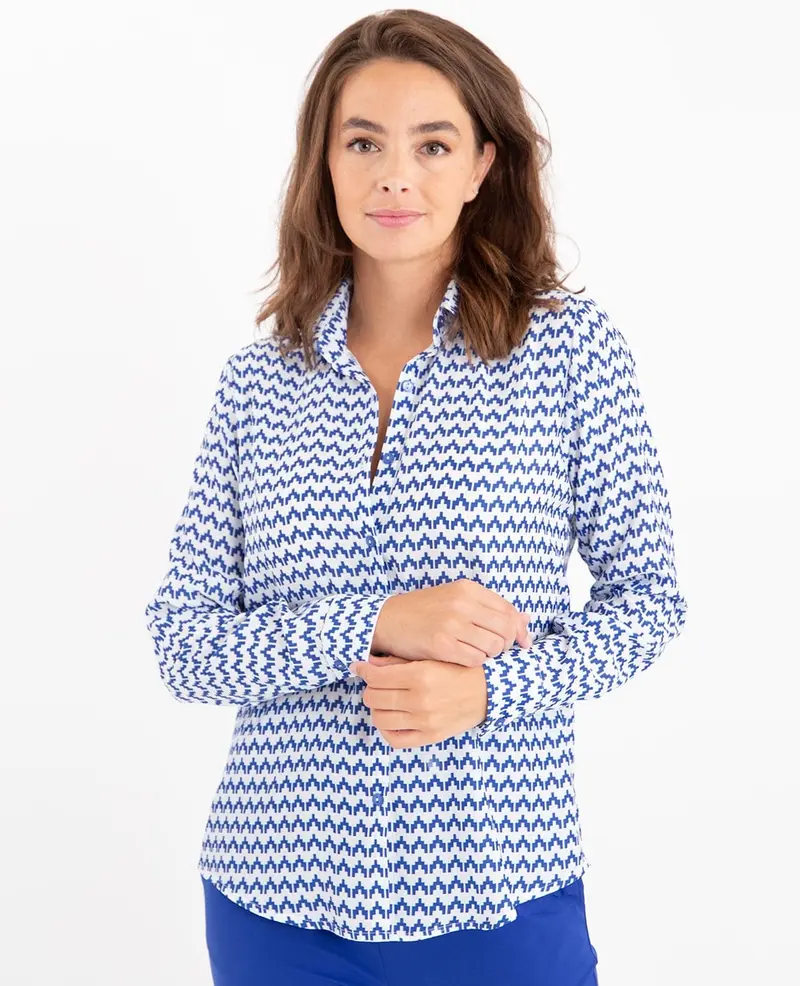 Blouse Perfecte | Royal Blue/Blanc