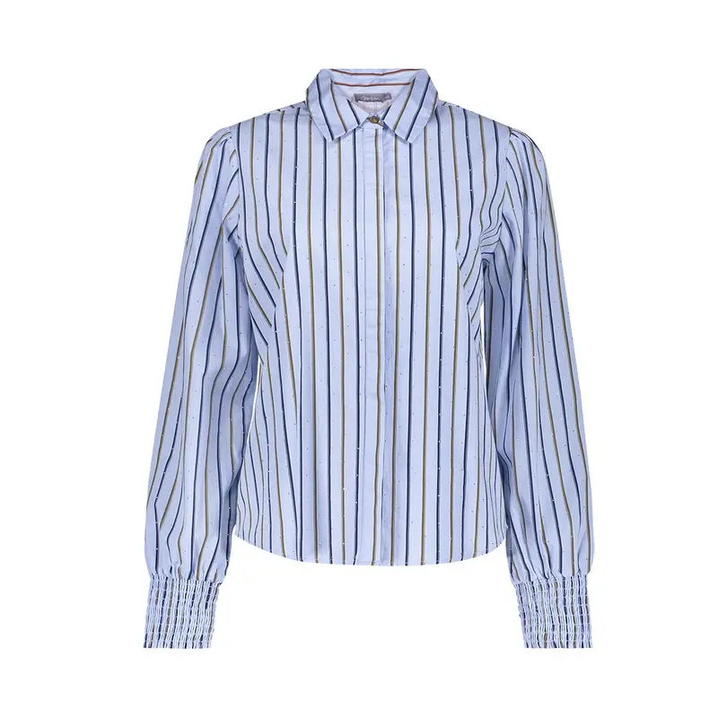 Blouse pinstripe rhinestones