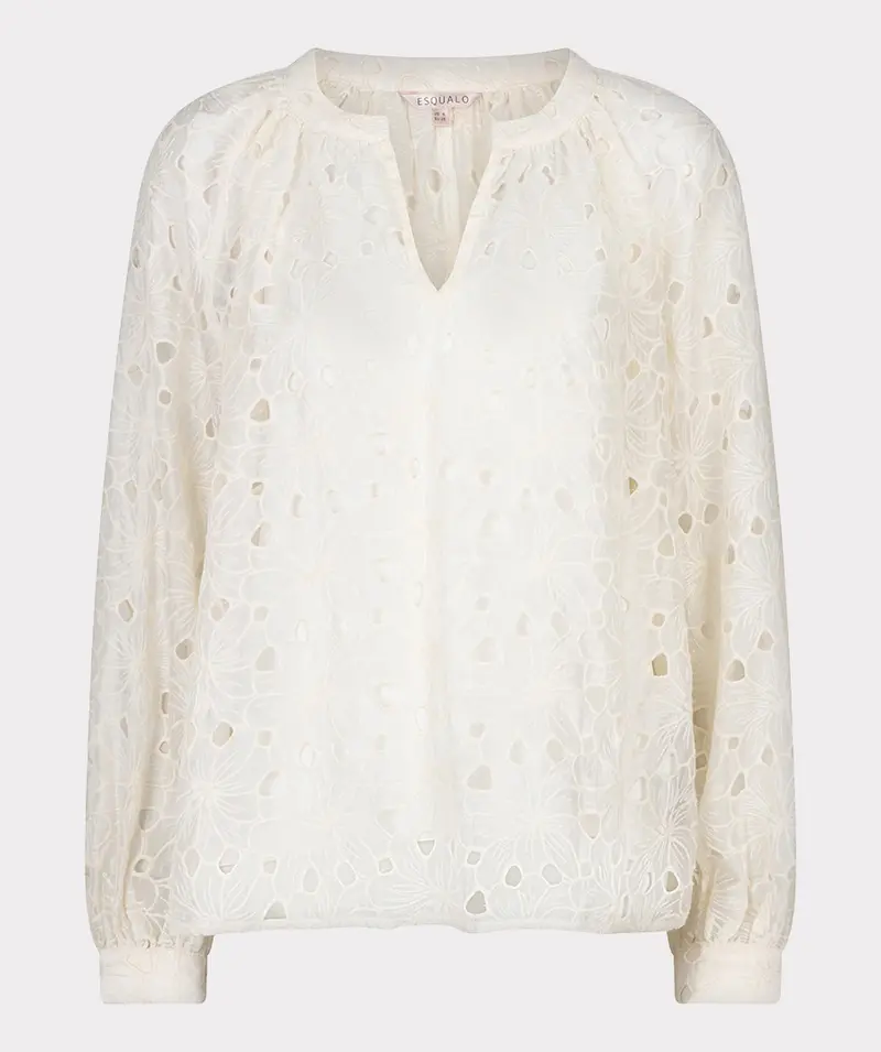 Blouse raglan embroidery SP26.28026 Ecru