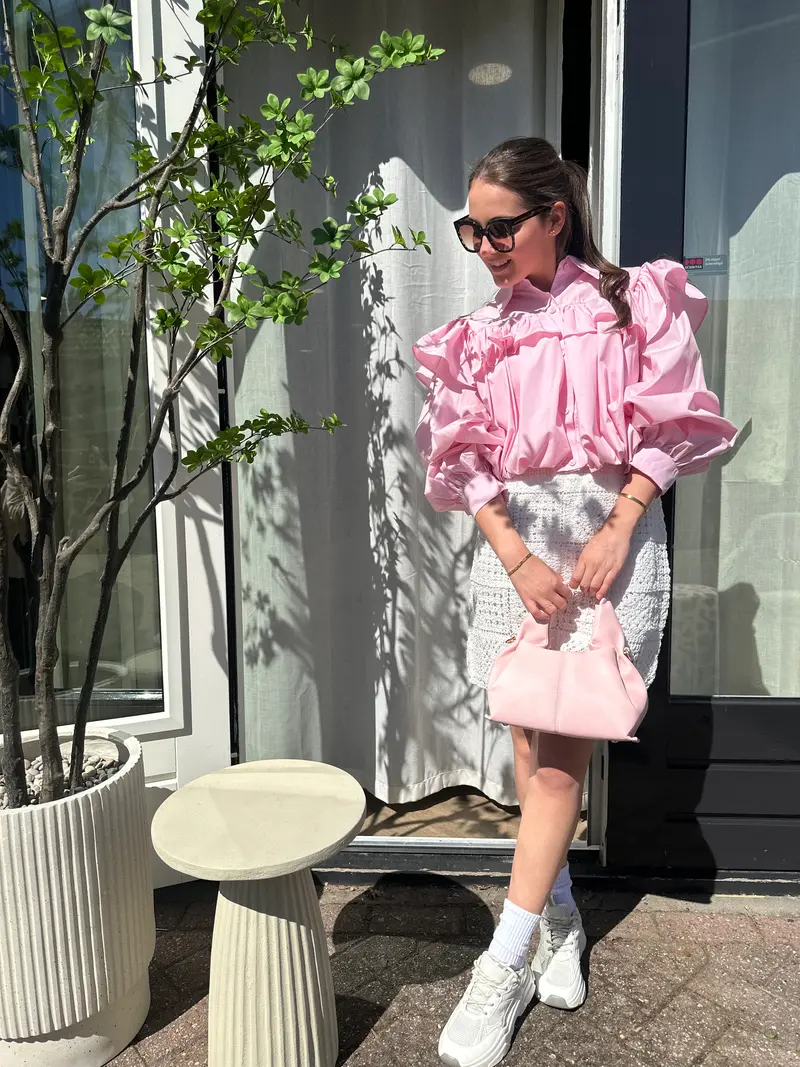 Blouse ruffle 1801 Pink