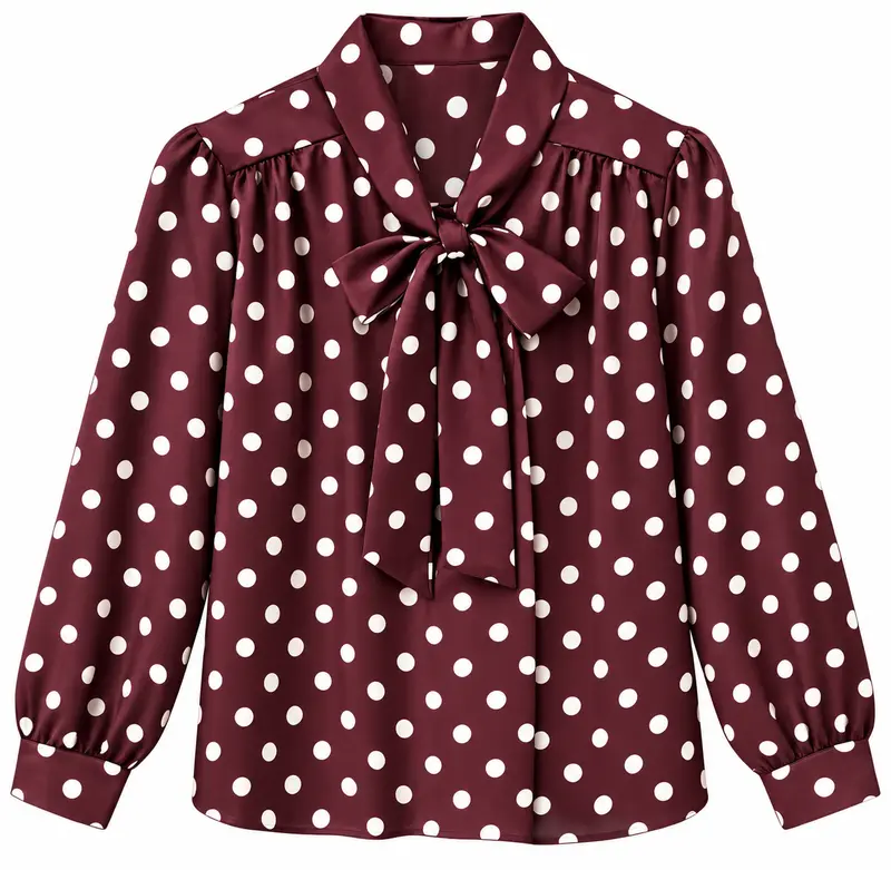 Blouse - Stippen Polkadot Bordeaux